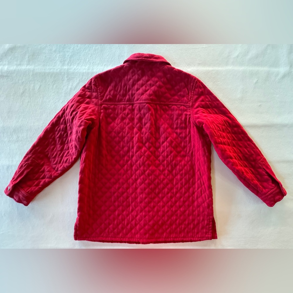 Talbots Quilted Utility Jacket Barn Chore Shacket Red (M/Petite) - Picture 9 of 17